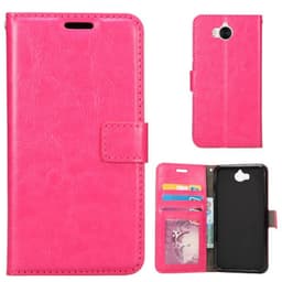 Lompakkokotelo 3-kortti Huawei Y6 2017 (MYA-L41)  - pinkki