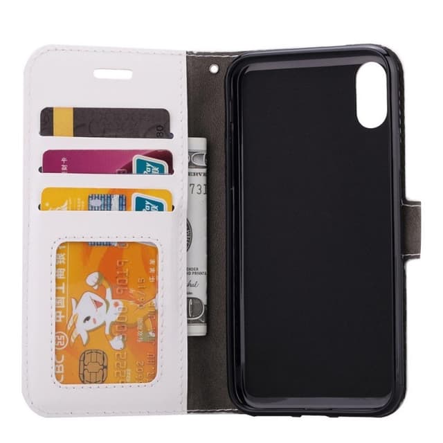 Lompakkokotelo 3-kortti Apple iPhone XS Max (6,5 ")  - valkoinen