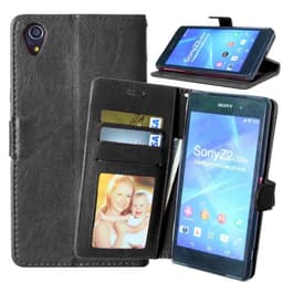 Lompakkokotelo 2-kortti Sony Xperia Z1 (c6903)  - musta
