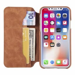 Lompakkokotelo Slim PU Apple iPhone X / Xs  - ruskea