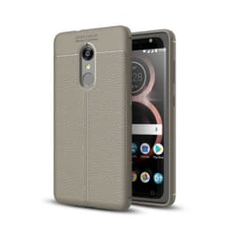 Nahkakuvioitu TPU kuori Lenovo K8  - harmaa