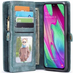 CaseMe Lompakkokotelo 11-kortti Samsung Galaxy A40 (SM-A405F)  - sinin