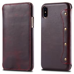 Lompakkokotelo slim nahka Apple iPhone X / Xs  - viininpunainen