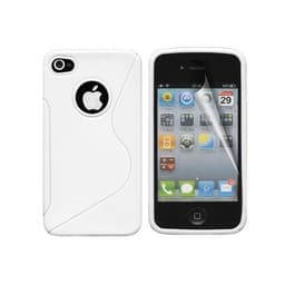 S-Line Silicone Cover tile cover Apple iPhone 4 / 4S : farve - hvid