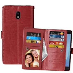 Lompakkotelo Flexi 9-kortti Samsung Galaxy J7 2017 (SM-J730F)  - ruske