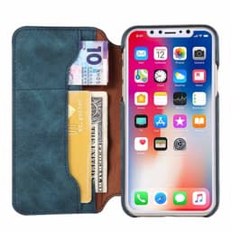 Mobilplånbok Slim PU Apple iPhone X / Xs  - Blå