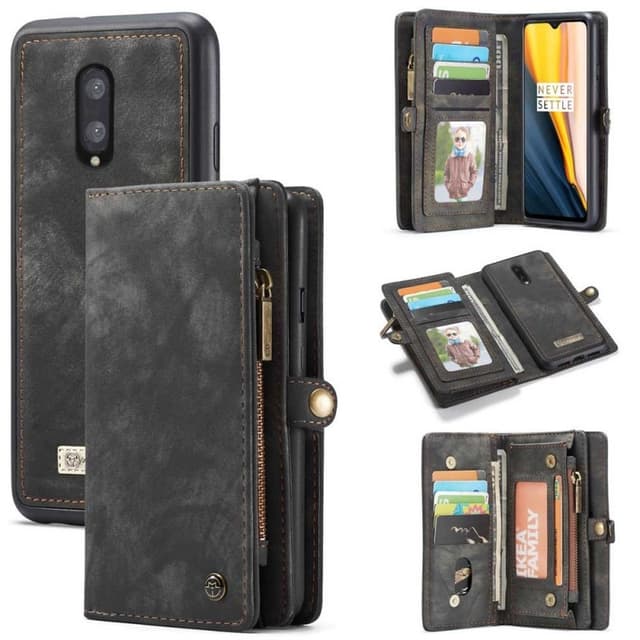 CaseMe Wallet 11-kort OnePlus 7  - Sort / Grå