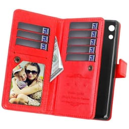 Lompakkotelo Flexi 9-kortti Huawei Y6 2019 (MRD-LX1)  - punainen