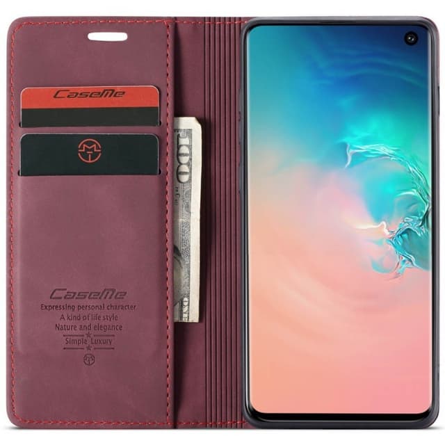 CaseMe Smart Magnet Flipdeksel Samsung Galaxy S10 (SM-G973F)  - burgun