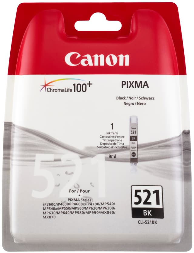Canon blekkpatron CLI-521BK Sort