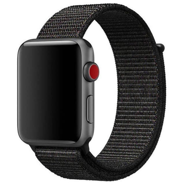 Apple Watch 38mm nailonrannekoru - musta vaaleanpunainen