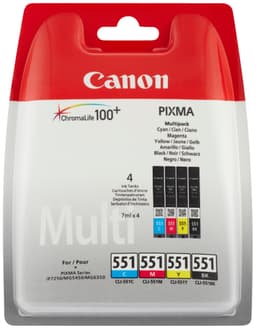Canon blækpatroner CLI-551CMYK Cyan Magenta Gul Sort