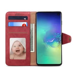Lompakkokotelo 3-kortti Samsung Galaxy S10 (SM-G973F)  - punainen