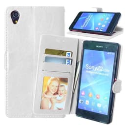 Lompakkokotelo 2-kortti Sony Xperia Z1 (c6903)  - valkoinen