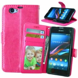 Lompakkokotelo 3-kortti Sony Xperia Z1 Compact (D5503)  - pinkki