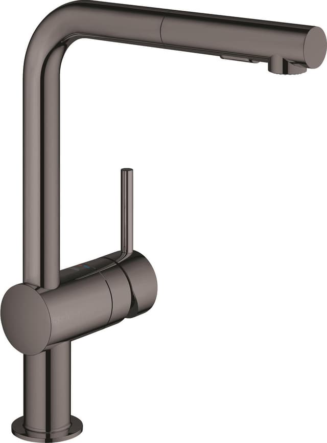 Grohe Minta blandebatteri med L-kran og hånddusj (hard graphite)