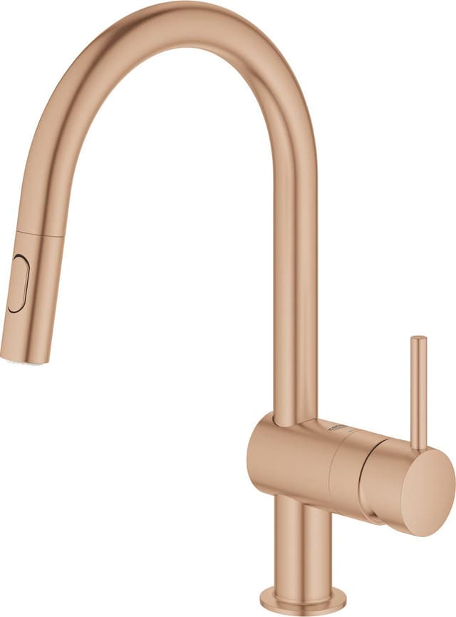 Grohe Minta blandare med C-pip och utdragbar dusch (warm sunset)