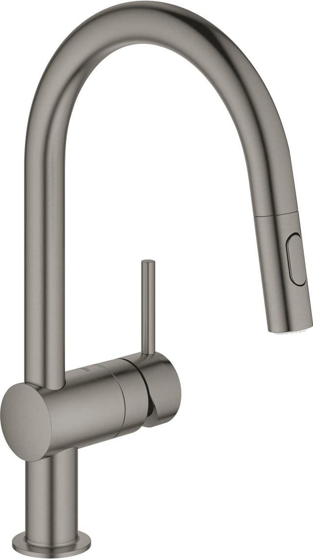 Grohe Minta blandare med C-pip och utdragbar dusch (hard graphite)