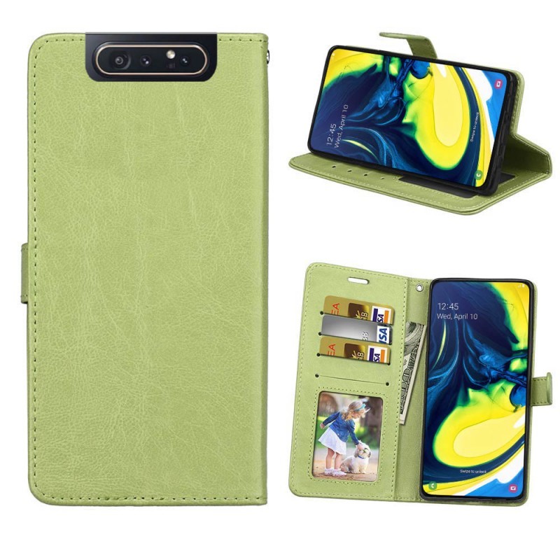 EZO Mobilplånbok 3-kort Samsung Galaxy A80 (SM-A805F)  - Grön