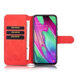 DG-Ming Lompakkokotelo 3-kortti Samsung Galaxy A40 (SM-A405F)  - punai