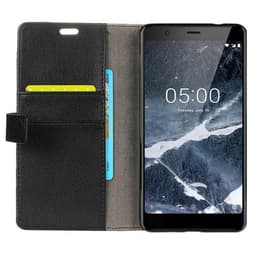 Lompakkokotelo 2-kortti Nokia 5.1 2018 (TA-1075)  - musta