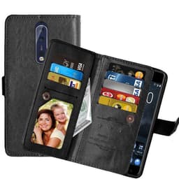 Lompakkotelo Flexi 9-kortti Nokia 8 (TA-1004)  - musta