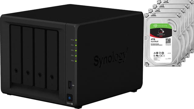 Synology DiskStation DS918+ 4-Bay + 4x 4 TB hårddisk