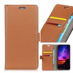 Lompakkokotelo 2-kortti Lenovo K8 Note  - ruskea