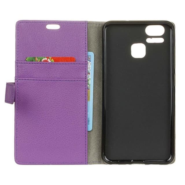 Cover ASUS ZenFone Zoom S  ZE553KL  Cover A Portafoglio Custodia A Libro Flip Case Flip Wallet Cover Slim Flip Con Porta Carta Di Credito Nero O