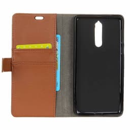 Lompakkokotelo 2-kortti Lenovo K8  - ruskea