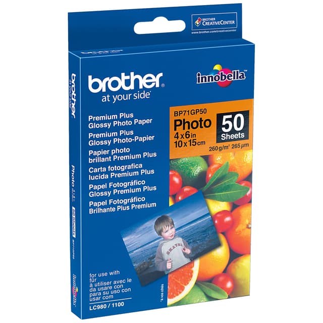 Brother fotopapir BP71GP50 10x15 cm (glanset)