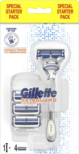 Gillette SkinGuard Sensitive skraber + 4 blade 498543