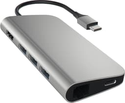 Satechi USB-C Multi-Port med Ethernet adapter (rymdgrå)