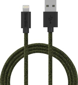 Smartline USB-A til Lightning flettet kabel 2 m (mørk grønn)