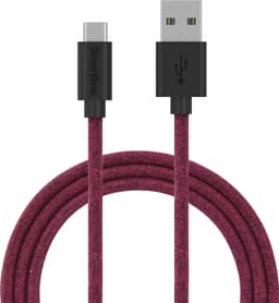 Smartline USB-A til USB-C flettet kabel 2 m (rød)