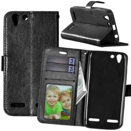 Lompakkokotelo 3-kortti Lenovo Vibe K5, K5 Plus  - musta