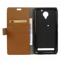 Lompakkokotelo 2-kortti Lenovo Vibe C2  - ruskea