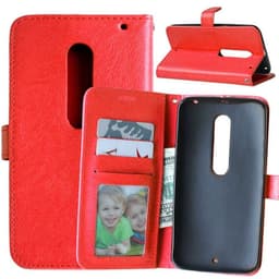 Wallet 3-kort til Motorola Moto X- Style (XT1570)  - rød