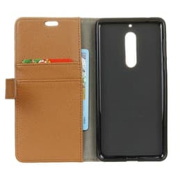 Lompakkokotelo 2-kortti Nokia 8 (TA-1004)  - ruskea
