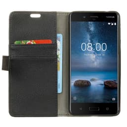 Lompakkokotelo 2-kortti Nokia 8 (TA-1004)  - musta