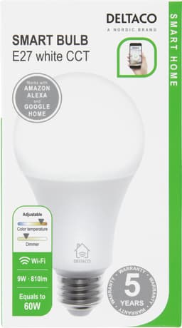 Deltaco E27 smart lampa (white)