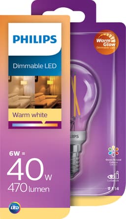 Philips Classic WarmGlow LED-glødepære E14 8718699646080