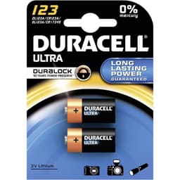 Duracell batteri Ultra Photo CR123A - 2 i pakke