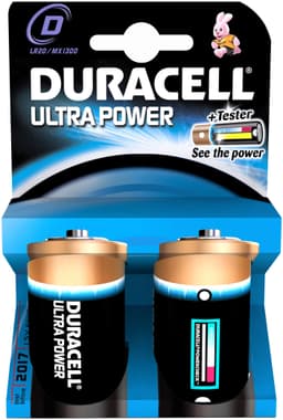 Duracell batteri Ultra Power D (2 stycken)