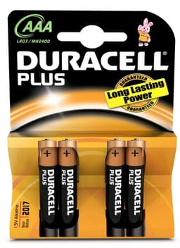 Duracell batterier Plus Power AAA 4 pakk