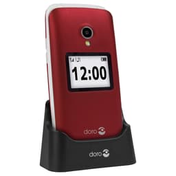 Doro 2424 mobiltelefon (röd) - Enbart 2G