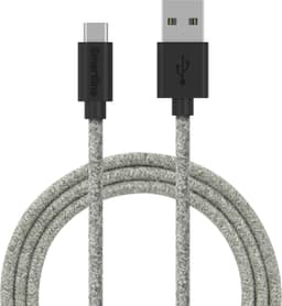 Smartline USB-A till USB-C tygkabel 2 m (grå)
