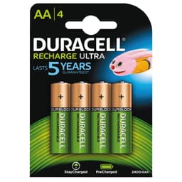 Duracell Recharge Ultra AA NiMH-batterier - 4-pak
