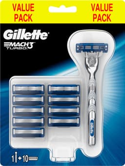 Gillette Mach3 Turbo skraber + 9 blade værdipakke