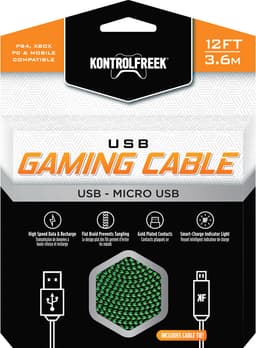 KontrolFreek USB gaming-kabel til PS4 og Xbox One (grøn/sort)